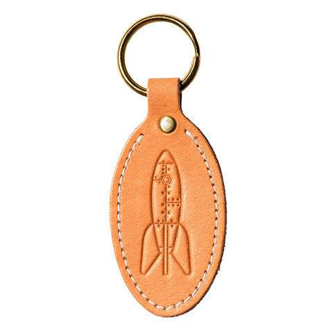 Leather Key Fobs (Oval) : Rocket - museum of robots